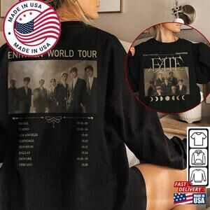 Enhypen Kpop Shirt World Tour Fate V3 Double Side Engene Unisex 2 Sided